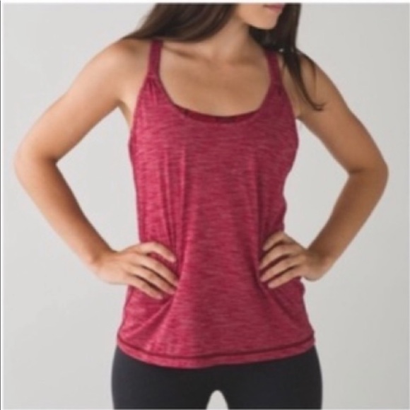 Lululemon Sunset Salutation Tank Top Cranberry Snake Size 4 - Picture 2 of 8